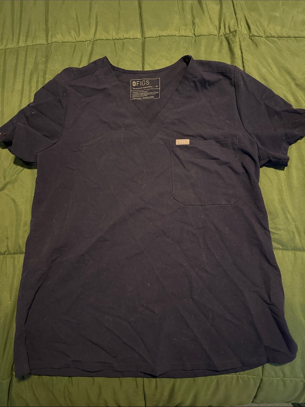 FIGS Women’s Navy Short Sleeve One Pocket Scrub Top